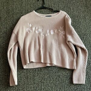 Kendall & Kylie Blush Ribbed Knit Top